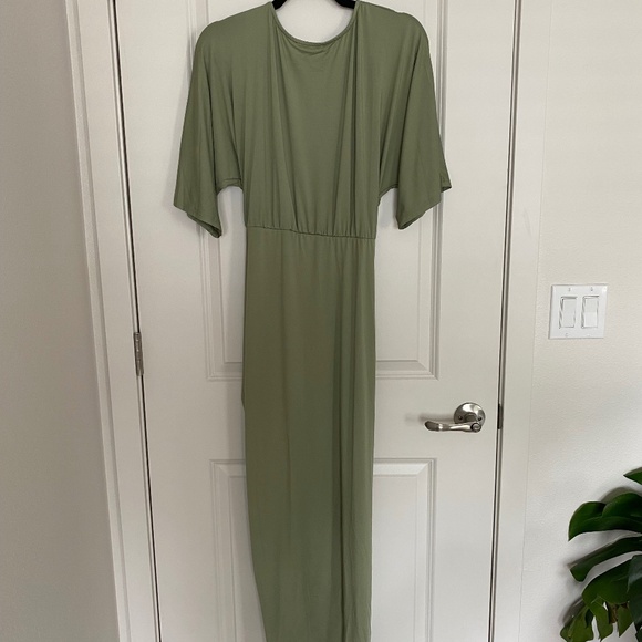 DRESS DAY - Ruched Sage Green Dress (Size Large) - Picture 4 of 4